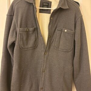 Buffalo David Bitton Men’s Gray Waffle-Knit Zip-Up Sweater Jacket Size Small